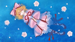 Rating: Safe Score: 0 Tags: 1girl blonde_hair bow closed_eyes dress flower hair_bow hina_ichigo hinaichigo image petals pink_flower pink_rose ribbon rose rose_petals short_hair solo water white_flower white_rose User: admin