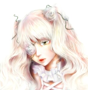 Rating: Safe Score: 0 Tags: 1girl bangs blonde_hair breasts eyelashes flower green_eyes hair_flower hair_ornament image kirakishou lips lm_muffet long_hair portrait ribbon rose rozen_maiden simple_background solo white_flower white_hair white_rose User: admin