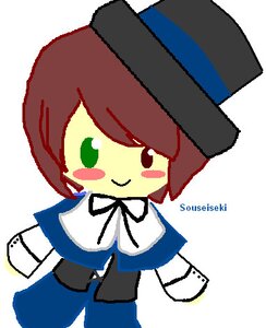 Rating: Safe Score: 0 Tags: 1girl blush_stickers brown_hair chibi green_eyes hat image ribbon short_hair smile solo souseiseki white_background User: admin