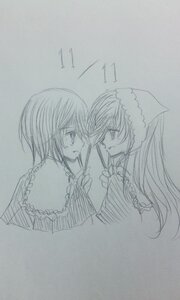 Rating: Safe Score: 0 Tags: 2girls image kirisame_marisa long_hair monochrome multiple_girls pair short_hair sketch smile souseiseki suiseiseki traditional_media yuri User: admin