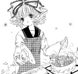 Rating: Safe Score: 0 Tags: 1girl blush bow bowl drill_hair food greyscale hair_bow hina_ichigo hinaichigo image long_sleeves luna_child monochrome school_uniform serafuku short_hair solo wings User: admin