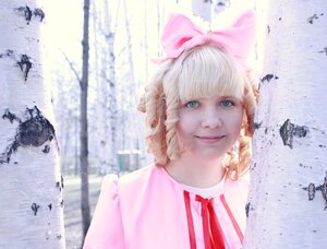 Rating: Safe Score: 0 Tags: 1girl bird blonde_hair bow closed_mouth day hair_bow hinaichigo lips looking_at_viewer pink_bow realistic ribbon short_hair smile snow solo User: admin