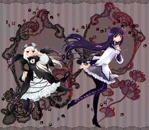 Rating: Safe Score: 0 Tags: 2girls akemi_homura black_hair dress flower frills hair_ribbon hairband high_heels image long_hair multiple_girls pantyhose purple_eyes ribbon rose solo suigintou symmetry wings User: admin