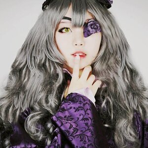 Rating: Safe Score: 0 Tags: 1girl barasuishou eyepatch flower grey_hair hair_flower long_hair looking_at_viewer purple_flower rose solo User: admin