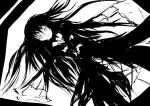 Rating: Safe Score: 0 Tags: 1girl black_border border bow closed_mouth cowboy_shot greyscale houraisan_kaguya image jacket letterboxed long_hair long_sleeves looking_at_viewer monochrome shirt simple_background skirt solo suigintou very_long_hair white_background wide_sleeves User: admin