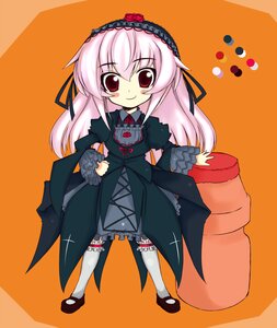 Rating: Safe Score: 0 Tags: 1girl black_dress dress frilled_legwear frills full_body gothic_lolita hairband image lolita_fashion lolita_hairband long_hair long_sleeves looking_at_viewer orange_background pink_hair red_eyes ribbon shoes simple_background smile solo standing suigintou white_legwear wings User: admin