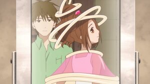 Rating: Safe Score: 0 Tags: 1boy 1girl brown_eyes brown_hair human image looking_back pair ponytail ribbon saitou sakurada_jun screenshot smile User: admin