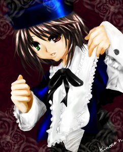 Rating: Safe Score: 0 Tags: 1girl black_flower black_ribbon black_rose blurry depth_of_field dress flower frills green_eyes hat heterochromia image long_sleeves looking_at_viewer pink_flower pink_rose purple_rose red_eyes red_flower red_rose rose rose_petals short_hair solo souseiseki suiseiseki thorns top_hat upper_body white_flower white_rose yellow_rose User: admin