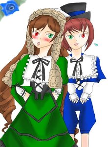 Rating: Safe Score: 0 Tags: 2girls blush brown_hair dress frills green_dress green_eyes hat heterochromia image long_sleeves multiple_girls open_mouth pair red_eyes short_hair siblings sisters souseiseki suiseiseki top_hat twins white_background User: admin