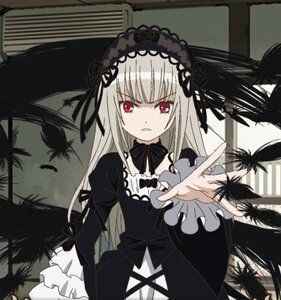 Rating: Safe Score: 0 Tags: 1girl black_dress black_ribbon dress flower frills hairband image juliet_sleeves lolita_fashion lolita_hairband long_hair long_sleeves looking_at_viewer red_eyes ribbon silver_hair solo suigintou User: admin
