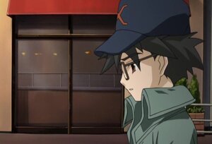 Rating: Safe Score: 0 Tags: 1boy baseball_cap beanie black_hair black_headwear blue_headwear closed_eyes glasses hat human jacket sakurada_jun screenshot solo upper_body User: admin