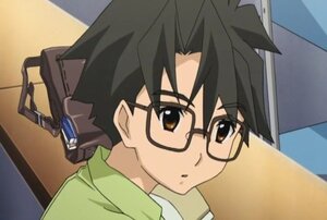 Rating: Safe Score: 0 Tags: 1boy bangs black-framed_eyewear black_hair blush brown_eyes close-up face glasses green_shirt human looking_at_viewer sakurada_jun screenshot solo User: admin