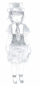 Rating: Safe Score: 0 Tags: 1girl capelet full_body hat image long_sleeves looking_at_viewer monochrome short_hair skirt solo souseiseki standing striped usami_renko User: admin