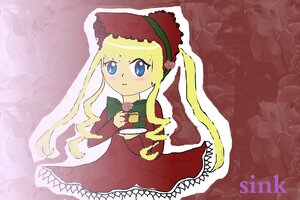 Rating: Safe Score: 0 Tags: 1girl blonde_hair blue_eyes bonnet bow cup dress flower green_bow image long_hair long_sleeves red_dress rose shinku sidelocks solo twintails very_long_hair User: admin