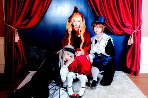 Rating: Safe Score: 0 Tags: 1boy blonde_hair curtains dress hat long_hair multiple_cosplay multiple_girls shinku sitting tagme white_legwear User: admin
