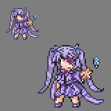 Rating: Safe Score: 0 Tags: 1girl barasuishou dress full_body hair_between_eyes hair_ornament image jacket long_hair long_sleeves pixel_art purple_dress purple_hair red_eyes smile solo twintails very_long_hair User: admin