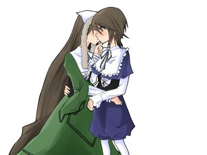 Rating: Safe Score: 0 Tags: 2girls apron blue_dress blush brown_hair closed_eyes couple dress green_dress hat image incest kiss long_hair long_sleeves multiple_girls pair pantyhose red_eyes short_hair souseiseki suiseiseki very_long_hair yuri User: admin