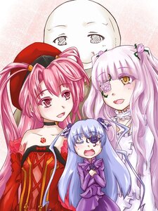 Rating: Safe Score: 0 Tags: 3girls auto_tagged barasuishou blush choker dress eyepatch hat image kirakishou long_hair multiple_girls pair pink_eyes pink_hair smile twintails yellow_eyes User: admin