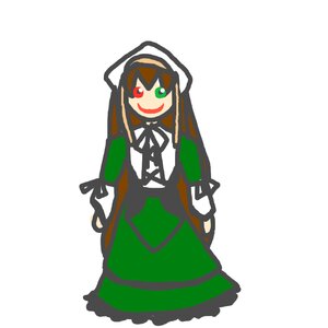 Rating: Safe Score: 0 Tags: 1girl bangs black_ribbon brown_hair dress eyebrows_visible_through_hair green_eyes heterochromia image long_hair long_sleeves looking_at_viewer neck_ribbon red_eyes ribbon simple_background smile solo standing striped suiseiseki white_background User: admin