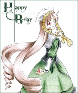 Rating: Safe Score: 0 Tags: 1girl brown_hair dress drill_hair frills green_dress green_eyes head_scarf heterochromia image long_hair long_sleeves looking_at_viewer looking_back red_eyes smile solo suiseiseki twin_drills very_long_hair User: admin