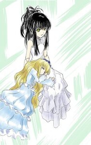 Rating: Safe Score: 0 Tags: 2girls black_hair blonde_hair blue_dress bow closed_eyes dress enju_maiden hair_bow kiichigo kokuyouseki long_hair multiple_girls pair ponytail sleeping smile very_long_hair white_dress yellow_eyes User: admin