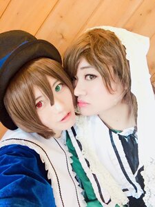 Rating: Safe Score: 0 Tags: 2girls brown_hair hat head_scarf heterochromia lips looking_at_viewer multiple_cosplay multiple_girls photo red_eyes short_hair siblings sisters souseiseki suiseiseki tagme traditional_media twins User: admin