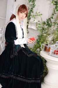 Rating: Safe Score: 0 Tags: 1girl brown_eyes brown_hair cup dress food fruit long_hair solo suiseiseki User: admin