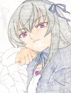 Rating: Safe Score: 0 Tags: 1girl blue_ribbon dress flower frills gothic_lolita hair_ribbon image lolita_fashion long_hair long_sleeves looking_at_viewer pout purple_eyes ribbon rose solo suigintou traditional_media User: admin