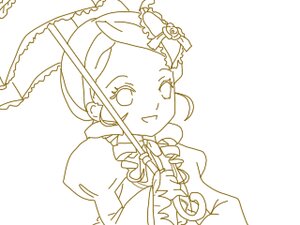 Rating: Safe Score: 0 Tags: 1girl blush dress holding holding_umbrella image kanaria monochrome parasol simple_background smile solo top_hat umbrella upper_body white_background User: admin