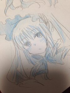 Rating: Safe Score: 0 Tags: 1girl bangs closed_mouth eyebrows_visible_through_hair frown image long_hair looking_at_viewer photo shinku simple_background solo traditional_media User: admin