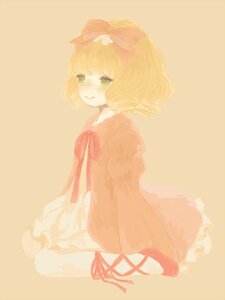 Rating: Safe Score: 0 Tags: 1girl blonde_hair blush bow curly_hair dress green_eyes hair_bow hina_ichigo hinaichigo image pale_color ribbon short_hair simple_background smile solo striped User: admin