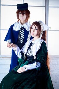 Rating: Safe Score: 0 Tags: 2girls blue_eyes brown_hair dress frills hat head_scarf long_hair long_sleeves looking_at_viewer multiple_cosplay multiple_girls siblings sisters sitting souseiseki suiseiseki tagme twins window User: admin