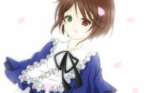 Rating: Safe Score: 0 Tags: 1girl :o black_ribbon blue_dress brown_hair dress frills green_eyes heterochromia image long_sleeves looking_at_viewer open_mouth red_eyes ribbon short_hair simple_background solo souseiseki striped striped_background upper_body white_background User: admin
