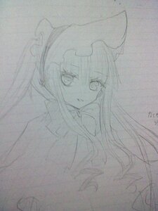 Rating: Safe Score: 0 Tags: 1girl image long_hair looking_at_viewer monochrome photo shinku sketch solo traditional_media upper_body User: admin