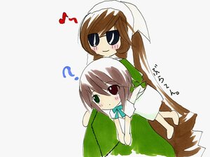 Rating: Safe Score: 0 Tags: 2girls ? barefoot blush brown_hair dress eighth_note eyepatch heterochromia image long_hair multiple_girls musical_note pair siblings sisters smile souseiseki spoken_musical_note suiseiseki User: admin