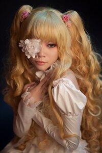 Rating: Safe Score: 0 Tags: 1girl blonde_hair dress flower hair_flower hair_ornament kirakishou lips long_hair rose solo twintails upper_body wavy_hair User: admin
