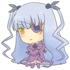 Rating: Safe Score: 0 Tags: 1girl :< bangs barasuishou blush chibi dress eyebrows_visible_through_hair full_body hair_ornament hair_ribbon image long_hair long_sleeves purple_dress ribbon simple_background solo standing very_long_hair white_background User: admin