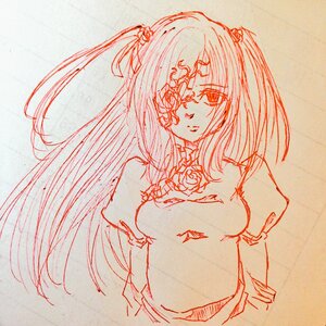 Rating: Safe Score: 0 Tags: 1girl flower image kirakishou long_hair monochrome puffy_sleeves rose solo tattoo traditional_media upper_body User: admin