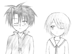 Rating: Safe Score: 0 Tags: 1boy 1girl greyscale human image jacket kashiwaba_tomoe long_sleeves looking_at_viewer monochrome one_eye_closed open_clothes pair sakurada_jun school_uniform serafuku shirt simple_background striped striped_shirt upper_body vertical_stripes white_background User: admin