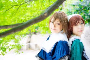 Rating: Safe Score: 0 Tags: 2girls blue_dress blue_eyes blurry brown_hair depth_of_field dress heterochromia long_hair looking_at_viewer looking_back multiple_cosplay multiple_girls outdoors red_eyes short_hair siblings smile souseiseki suiseiseki tagme twins User: admin
