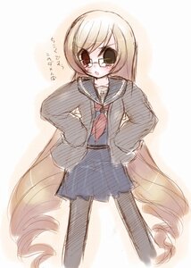 Rating: Safe Score: 0 Tags: 1girl :o black_legwear black_serafuku blonde_hair blush glasses image long_hair long_sleeves looking_at_viewer pantyhose school_uniform serafuku skirt solo standing suiseiseki very_long_hair User: admin