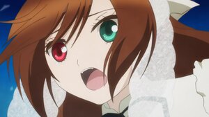 Rating: Safe Score: 0 Tags: 1girl auto_tagged brown_hair close-up green_eyes heterochromia image looking_at_viewer open_mouth red_eyes sky solo suiseiseki User: admin