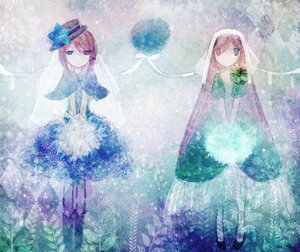 Rating: Safe Score: 0 Tags: 2girls blue_dress blue_eyes bouquet brown_hair dress flower hair_flower hair_ornament image long_hair megurine_luka multiple_girls pair pink_hair siblings sisters souseiseki suiseiseki top_hat twins User: admin