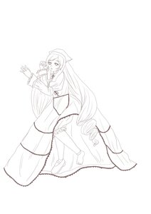 Rating: Safe Score: 0 Tags: 1girl breasts dress drill_hair full_body habit image long_hair long_sleeves looking_at_viewer monochrome nun simple_background solo standing suiseiseki twin_drills very_long_hair white_background User: admin