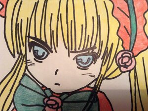 Rating: Safe Score: 0 Tags: 1girl auto_tagged bangs blonde_hair blue_eyes eyebrows_visible_through_hair face flower hat image long_hair ribbon rose shinku simple_background solo User: admin