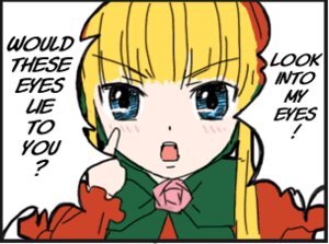 Rating: Safe Score: 0 Tags: 1girl blonde_hair blue_eyes blush chibi dress english_text flower image letterboxed open_mouth ranguage rose shinku simple_background solo User: admin