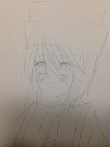 Rating: Safe Score: 0 Tags: 1girl crying eyebrows_visible_through_hair hair_between_eyes image monochrome sketch solo souseiseki tears traditional_media upper_body User: admin