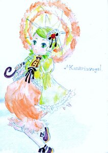 Rating: Safe Score: 0 Tags: 1girl dress flower frills full_body green_eyes green_hair hair_ornament holding holding_umbrella image kanaria long_sleeves looking_at_viewer parasol rain red_umbrella short_hair solo standing transparent_umbrella umbrella User: admin