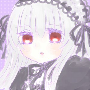 Rating: Safe Score: 0 Tags: 1girl bangs black_ribbon blush eyebrows_visible_through_hair hair_between_eyes halftone halftone_background image long_hair looking_at_viewer parted_lips polka_dot polka_dot_background red_eyes ribbon rose silver_hair solo suigintou User: admin