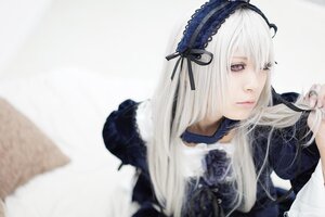 Rating: Safe Score: 0 Tags: 1girl bangs closed_mouth dress flower frills hairband long_hair long_sleeves ribbon rose solo suigintou upper_body User: admin